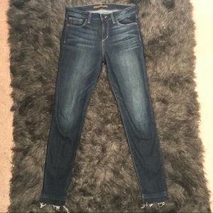 Joe's skinny ankle jeans with frayed edge
